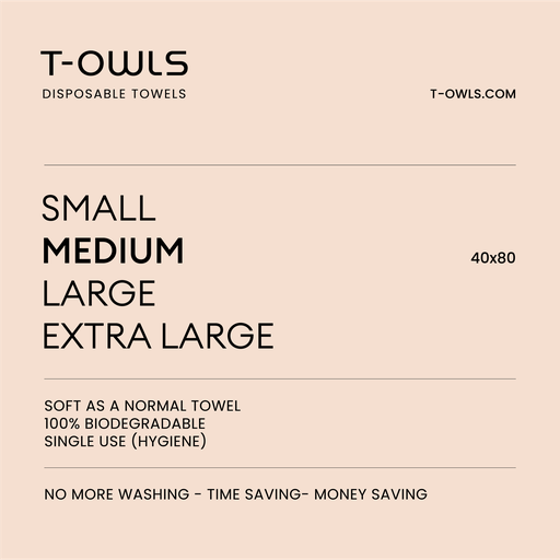 [4080500] T-OWLS Wegwerphanddoek MEDIUM 40X80 - 50PCS