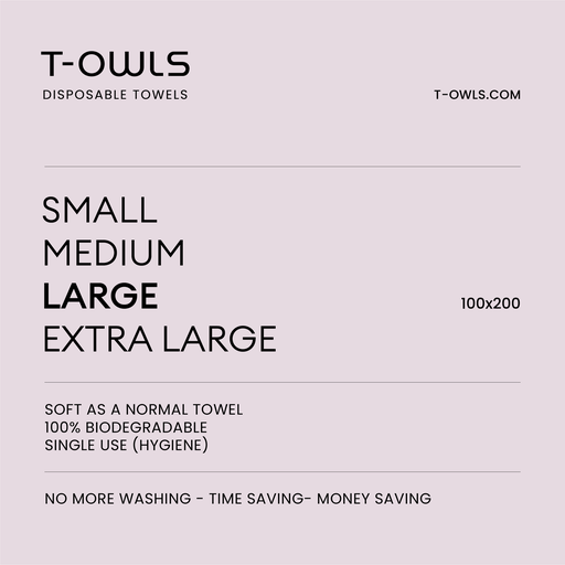 [100200125] T-OWLS Wegwerphanddoek Large 100X200 - 15PCS