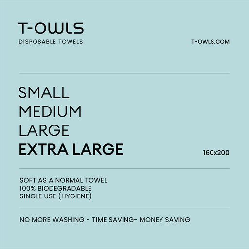 [160200125] T-OWLS Wegwerphanddoek Xlarge 160X200 10PCS